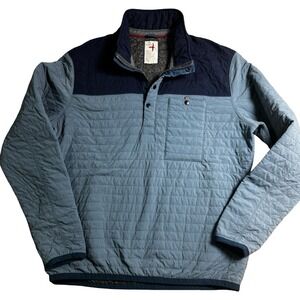 Relwen Windzip Popover Quilted Jacket Blue Stretch Snap Men's XL